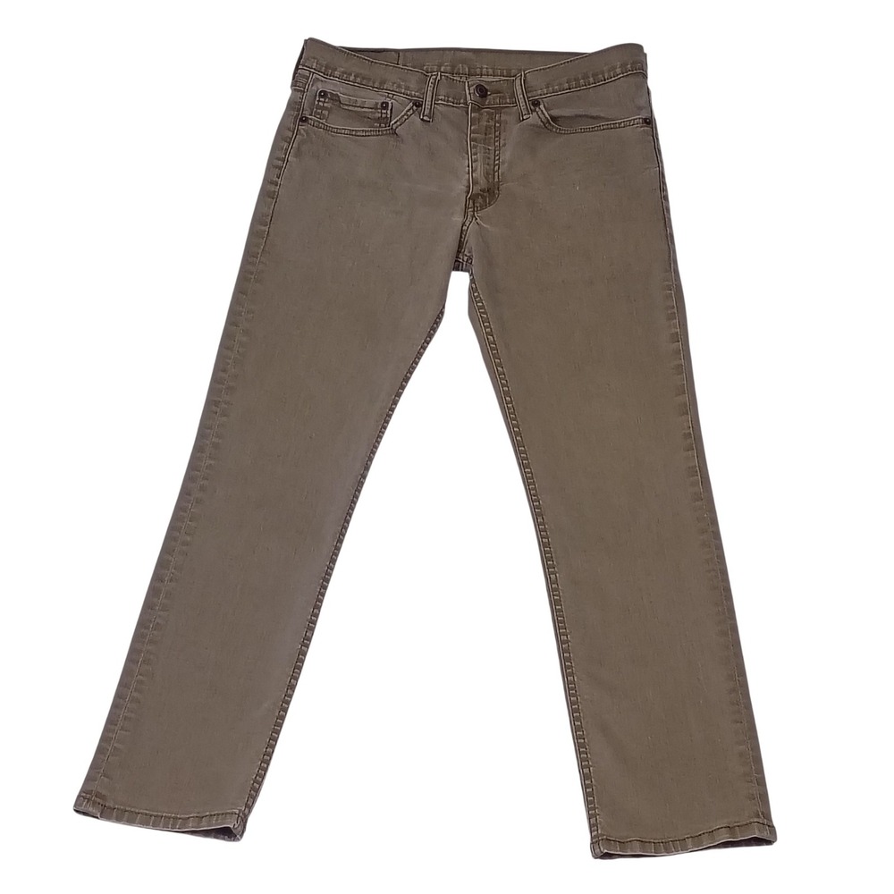 Levis 511 Slim Fit Jeans Mens 34x32 Olive Green Brown 04511-2273 Workwear Flaw